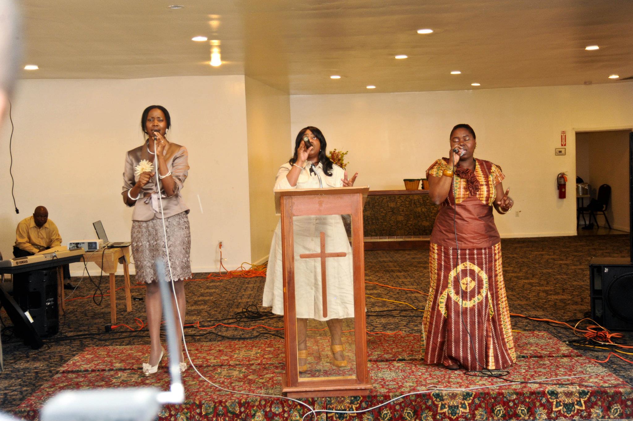 Worship team leading music ministry at Adonai Ministries